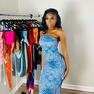 Bodycon tie midi dress